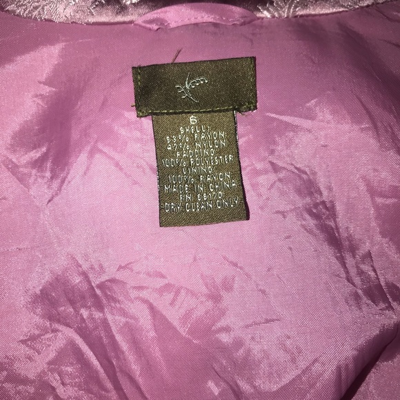 ANTHROPOLOGIE pink satin embroidered jacket top 6 - Picture 5 of 6